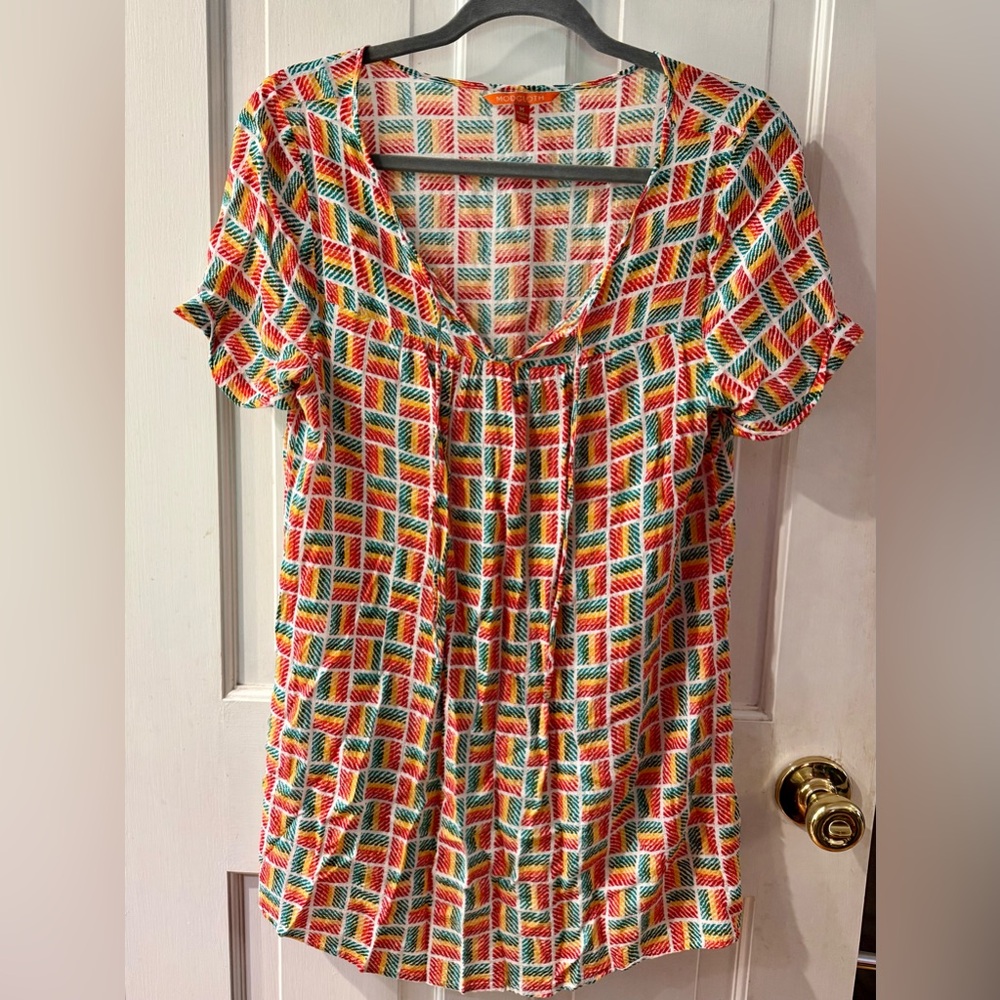 Modcloth Multicolor Geometric Blouse - Size M, GUC!